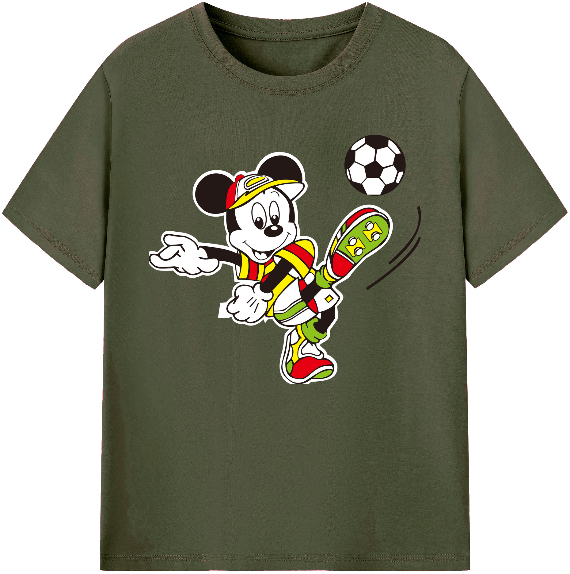 ミッキーマウス Mickey Mouse 綿100％ メンズ半袖Tシャツ｜肌触りやわらか＆通気性